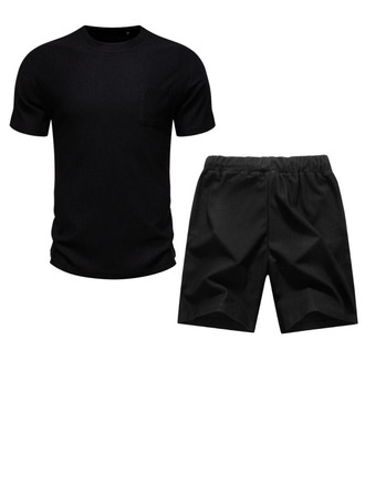 Kurzärmlige T-Shirts Klassische Art Herren Modern 95 % Polyester + 5 % Elasthan Rundhalsausschnitt Herren-T-Shirts 