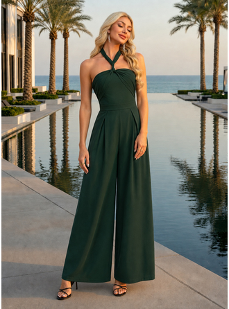 Frente única chiffon maxi macacão