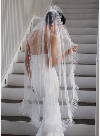 Perlen Schnittkante Einstufig Hochzeit Walzer-Schleier 120 cm Brautschleier 