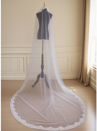 Spitzenkante Einstufig Hochzeit Kathedralenschleier 300 cm Brautschleier 