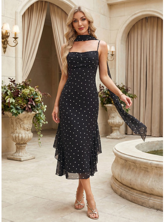 Cowl Floral Print Chiffon Midi Dress