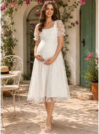 Vestido premamá midi de encaje