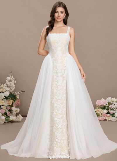 Ball-Gown/Princess Square Convertible Lace Dress