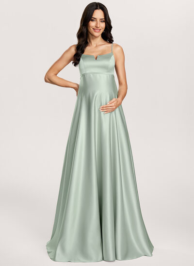 A-line Satin Maternity Dress
