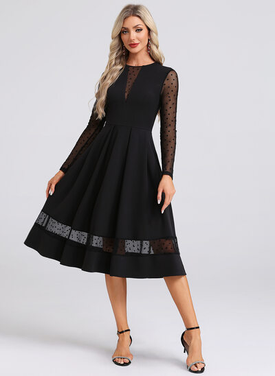 Robe midi avec plis en crêpe stretch