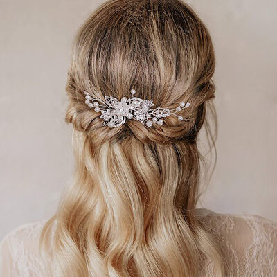 Perle Rhinestone Hårkammer Hårtilbehør bryllup Hårpynt 