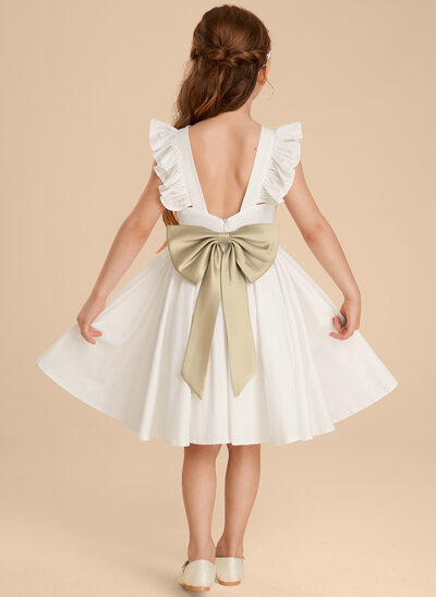A-line Bow Satin Dress