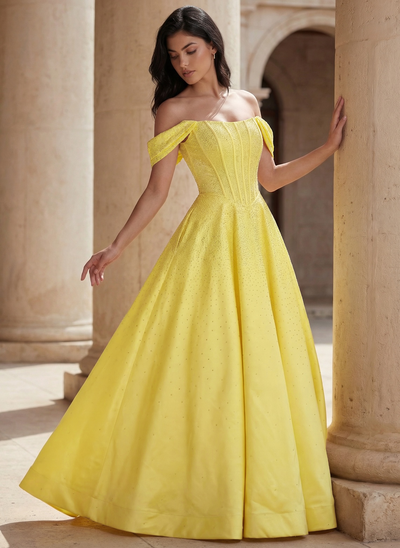 Ombro a ombro sem alças strass cetim vestido