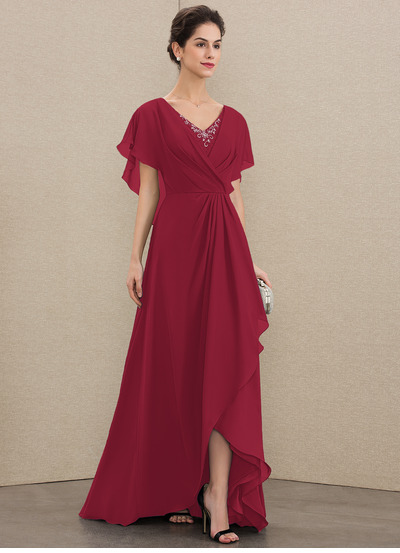 Corte em a lantejoulas chiffon vestido