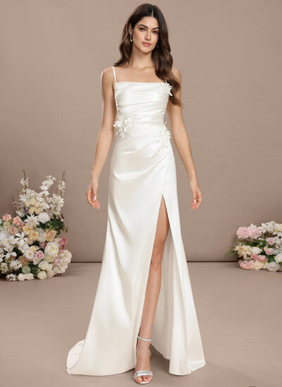 Sheath/Column Square Stretch Satin Dress