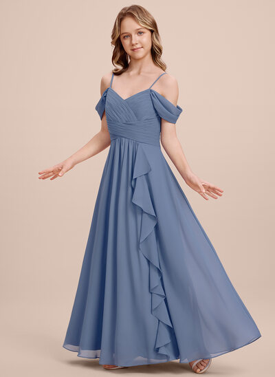 A-line Pleated Chiffon Dress
