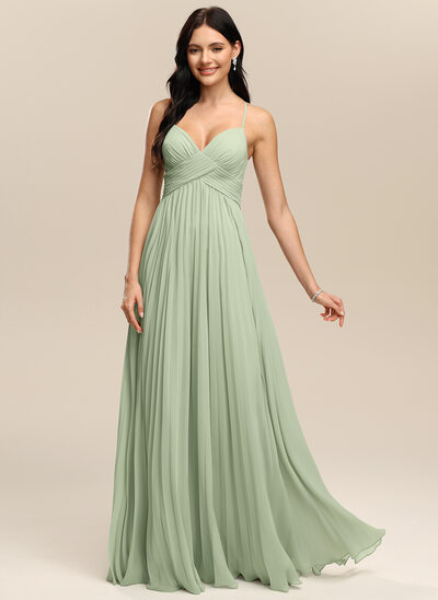 A-line Sweetheart Pleated Chiffon Dress