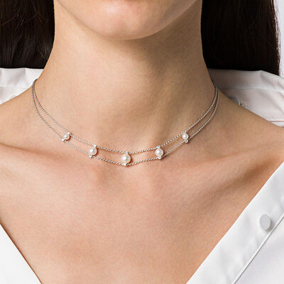 Classic Pearl Choker Necklaces 