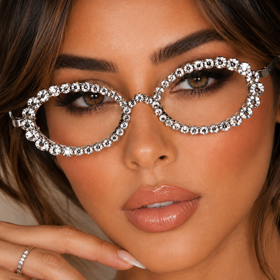 1 pc óculos com strass metal