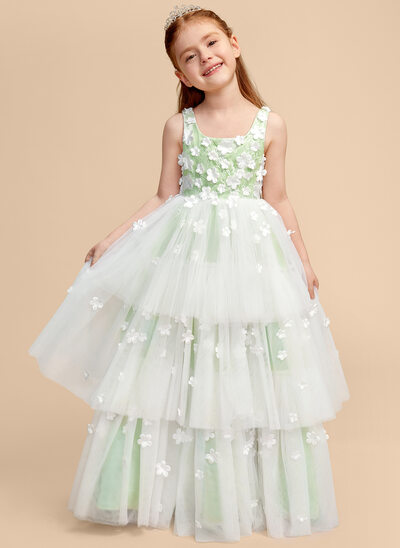 A-line 3D Floral Tulle Dress