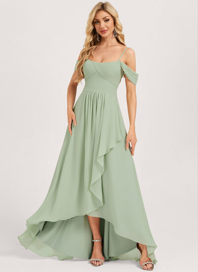 A-line Ruched Chiffon Dress