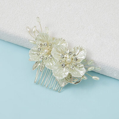 Rhinestone Perle Hårkammer Hårtilbehør bryllup Hårpynt 