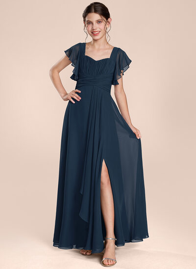 A-line Sweetheart Pleated Chiffon Dress