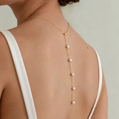 Dainty Pearl Back Necklaces Wedding Jewelry Jewelry For Bridal