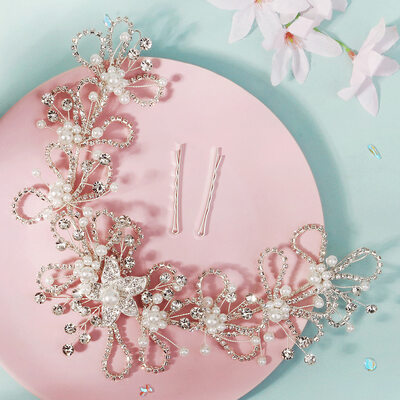 Perle Rhinestone Hårranker Hårtilbehør bryllup Hårpynt 