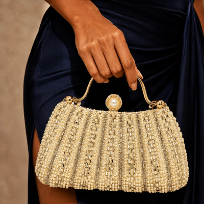 Casual Polyester Evening Bags in Gold