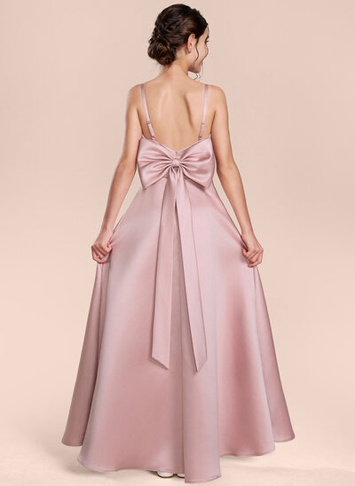A-line Cowl Bow Satin Dress