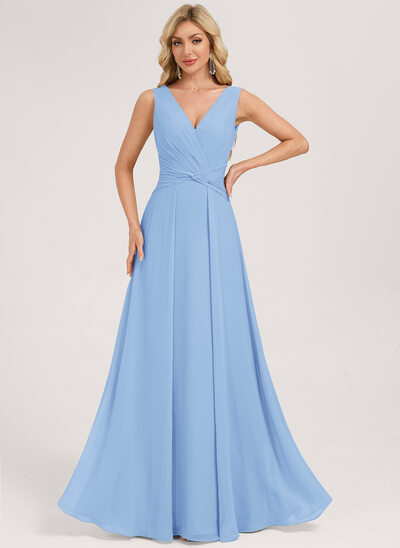 A-line Ruched Chiffon Dress