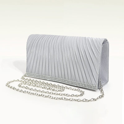 Elegant Party Prom Evening Polyester Clutch Bags in Silver 