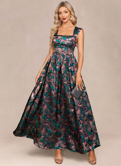 Floral Print Jacquard Maxi Dress