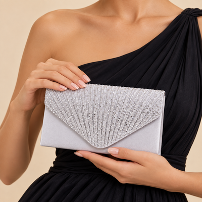 Cristallo / strass busta matrimonio ballo studentesco cristallo / strass raso pochette in albicocca nero bordeaux argento 