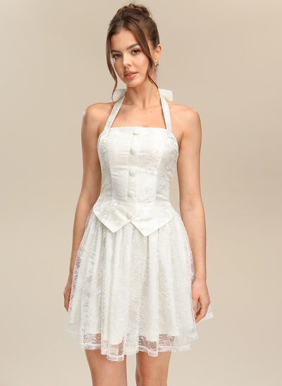 Halter Bow Lace Dress