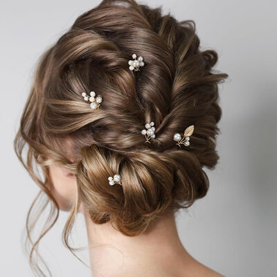 Perle Sett Hårnåler Hårtilbehør bryllup Hårpynt (Sett med 9) 