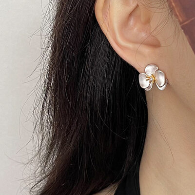 Formal vintage flor pérola brincos 