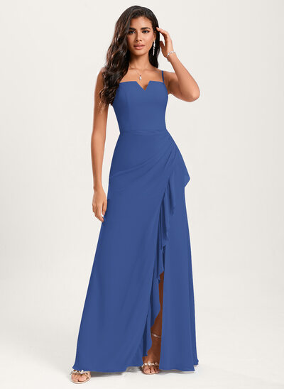 Trumpet/Mermaid Square Ruffle Chiffon Dress