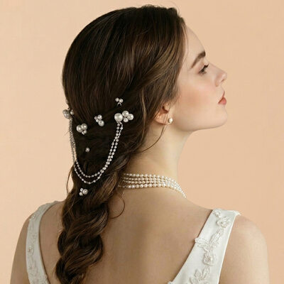 Tocado de boda perla horquillas para el pelo (juego de 9)