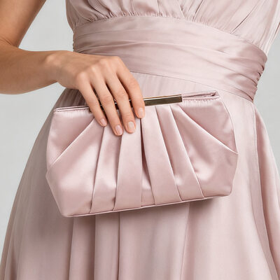 Elegant Cocktail Evening Formal Party Wedding Satin Clutch Bags in Pink 