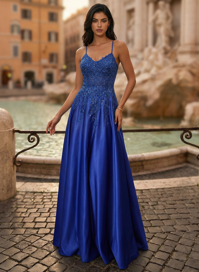 A-linja paljetit satiini pukeutua