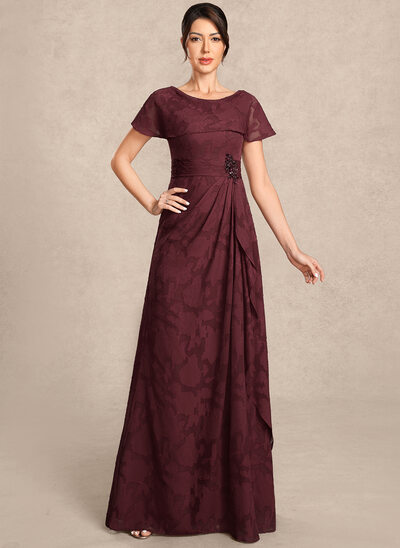 A-line Pleated Floral Burnout Dress