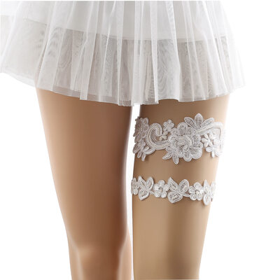 2 Pieces Wedding Garter for Bride with Stretchy Soft Lace