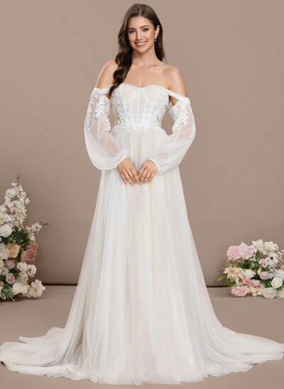 A-line Sweetheart Convertible Lace Dress