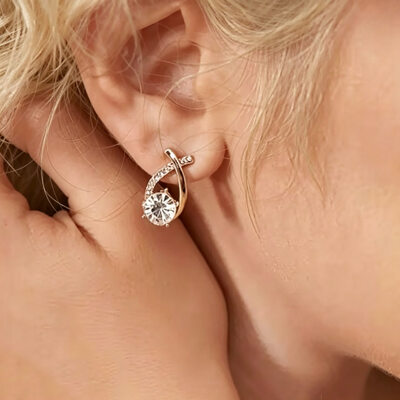 Floating Rhinestone Drop Earrings Wedding Jewelry For Bride