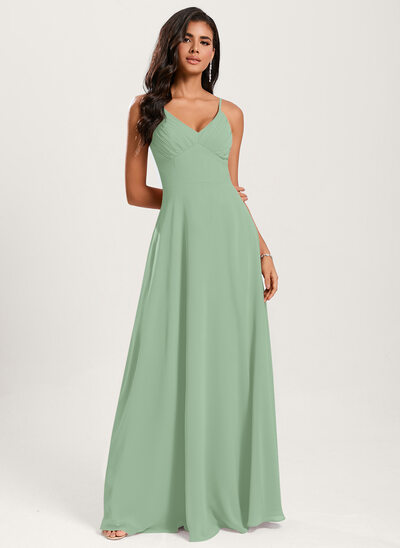 A-line Ruffle Chiffon Dress