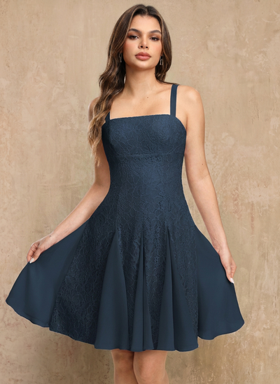 Spaghetti Straps Pleated Chiffon Dress