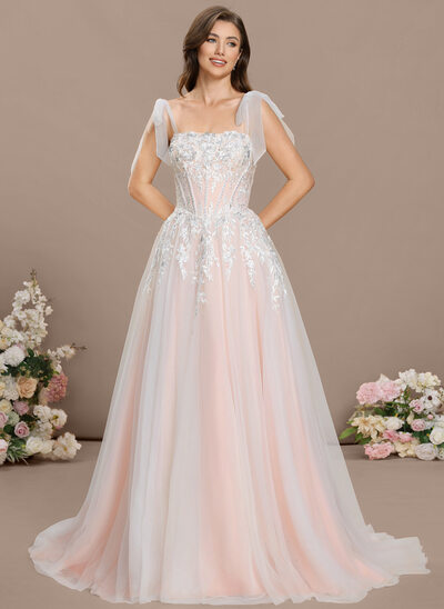 Ball-Gown/Princess Square Convertible Lace Dress
