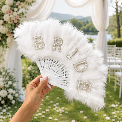 1 pc ventaglio di piume da sposa sposa regali plastica