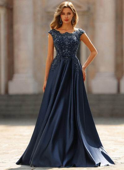 Kleid mit Pailletten aus Satin