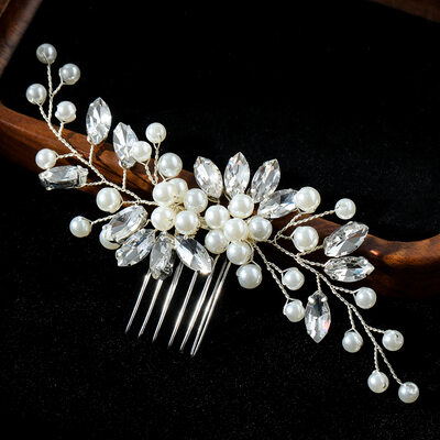 Perle Rhinestone Hårkammer Hårtilbehør bryllup Hårpynt 