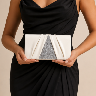 Casamento pu bolsas de embreagem em bege