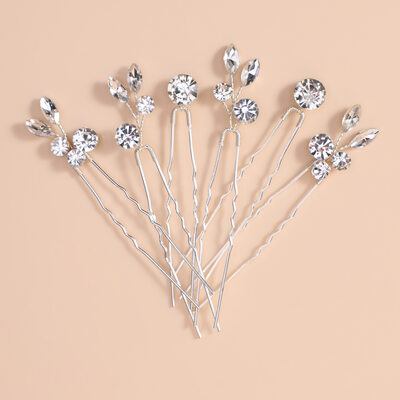 Rhinestone Sets Hair Pins Hair Accessories Wedding Headpieces (Set of 6) 