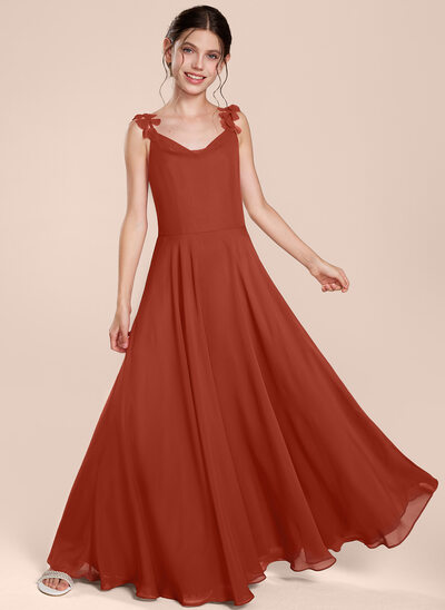 A-line Cowl Chiffon Dress
